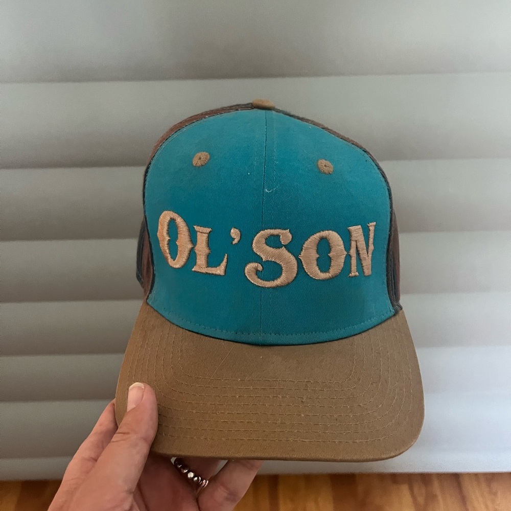 Teal and Brown Men's Hat